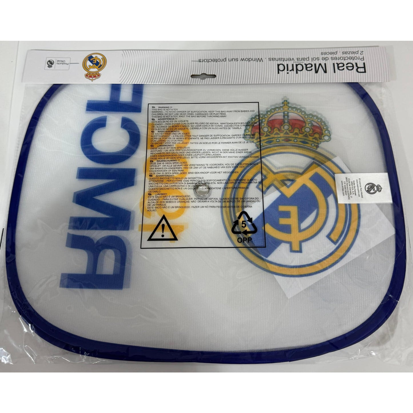 pack de 2 parasoles infantiles para coche real madrid oficial