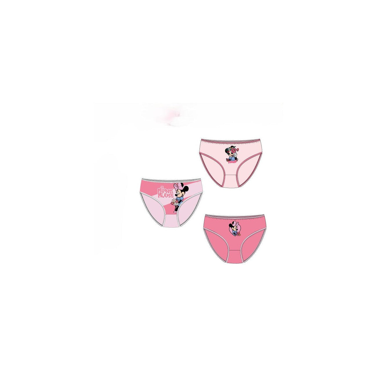 Pack 3 braguitas slips niña Minnie Mouse 2/3 años (94cm)