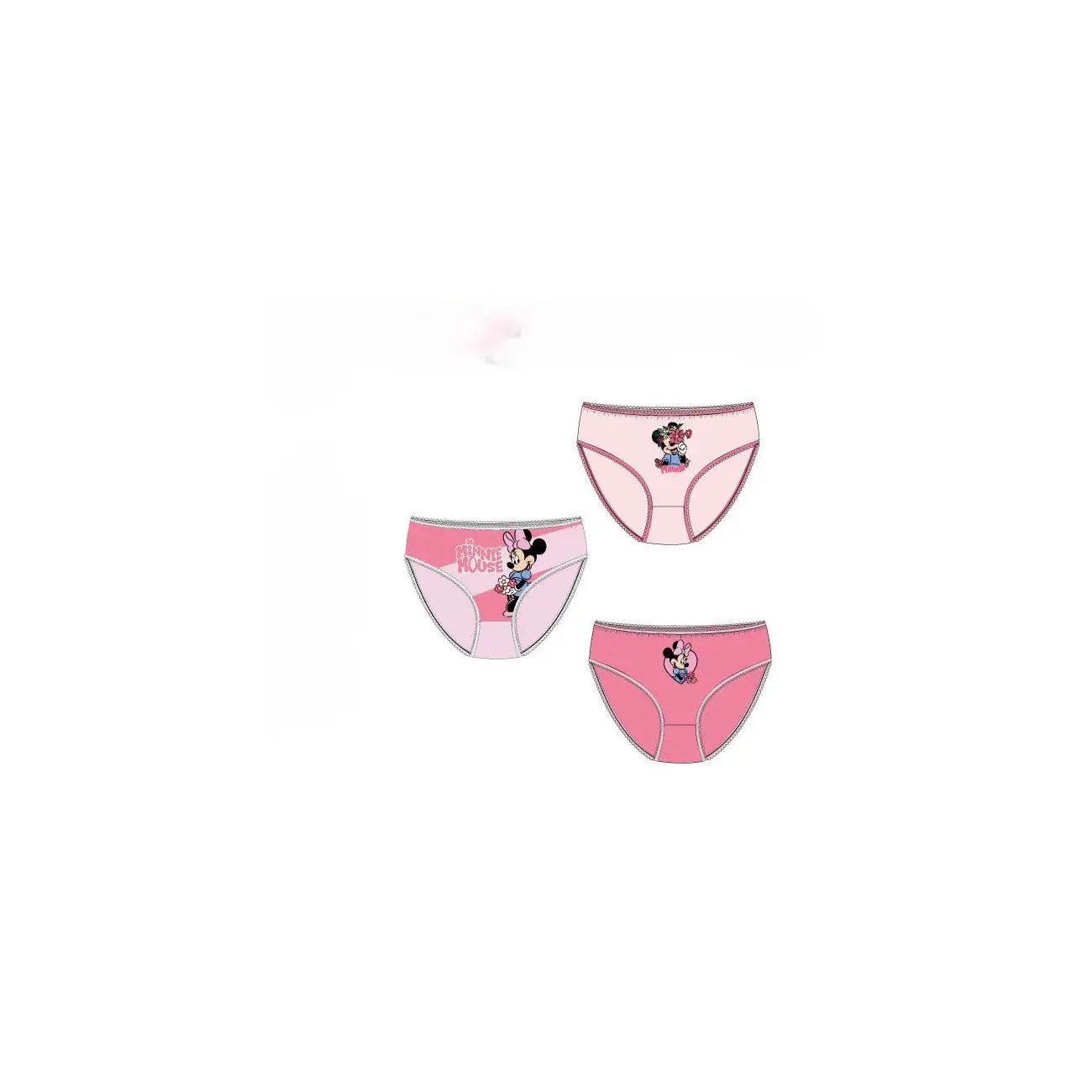 Pack 3 braguitas slips niña Minnie Mouse 6/8 años (126cm)