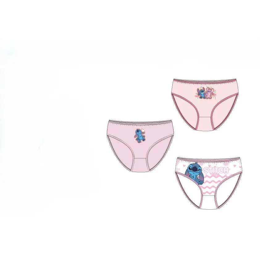 Pack 3 braguitas slips niña Stitch 4/5 años (108cm)