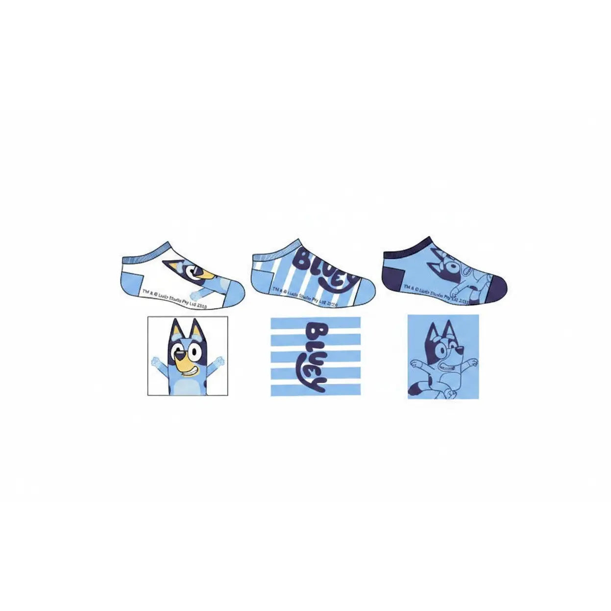 Pack 3 calcetines infantiles tobilleros Bluey amarillo 23/26