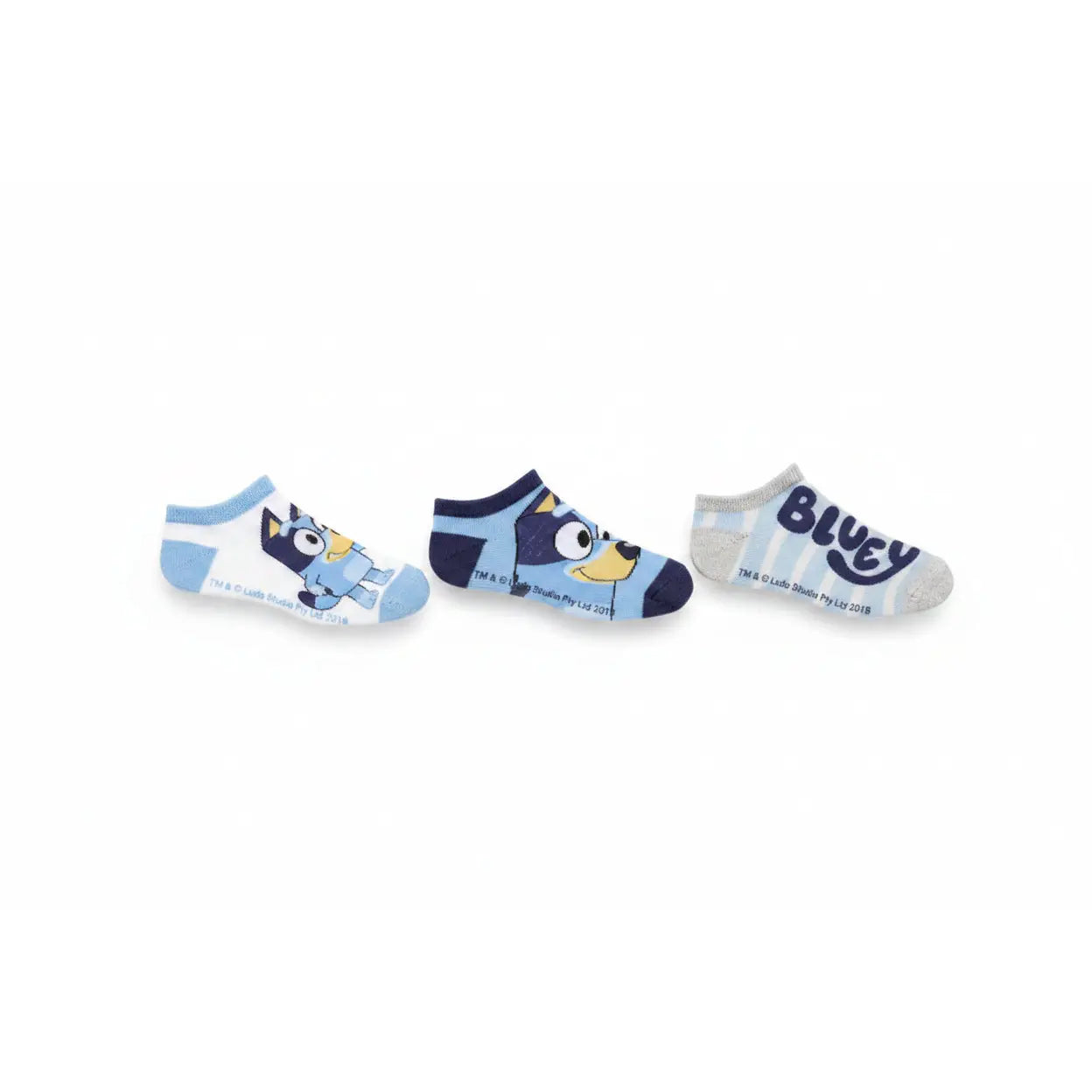 Pack 3 calcetines infantiles tobilleros Bluey gris 23/26