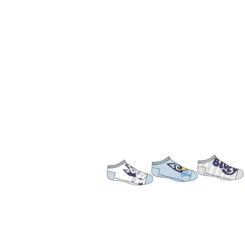 Pack 3 calcetines infantiles tobilleros Bluey gris 27/30
