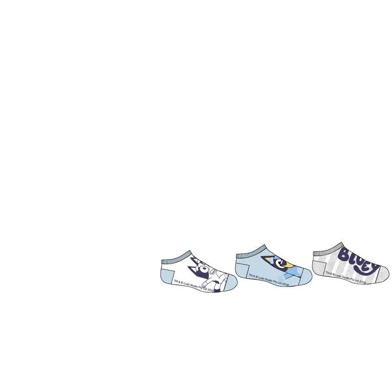 Pack 3 calcetines infantiles tobilleros Bluey gris 27/30