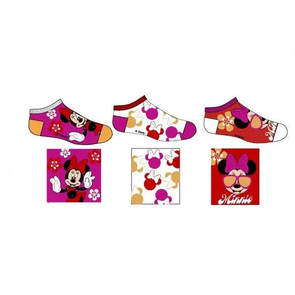Pack 3 calcetines infantiles tobilleros color Minnie Mouse Disney 23/26