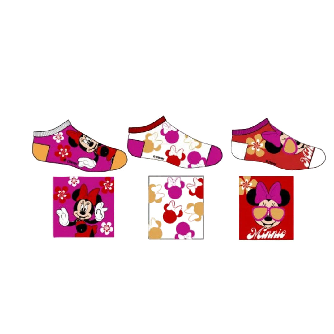 Pack 3 calcetines infantiles tobilleros color Minnie Mouse Disney 27/30