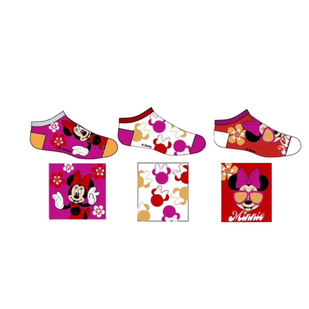 Pack 3 calcetines infantiles tobilleros color Minnie Mouse Disney 31/34