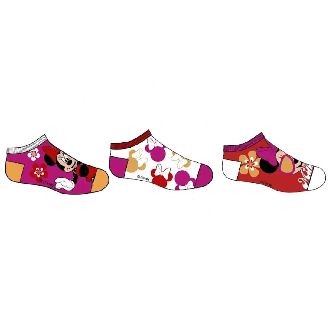 Pack 3 calcetines infantiles tobilleros color Minnie Mouse Disney 27/30