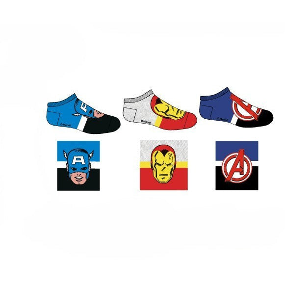 Pack 3 calcetines infantiles tobilleros Marvel Avengers 1 31/34