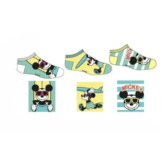 Pack 3 calcetines infantiles tobilleros Mickey Mouse Disney amarillo 31/34