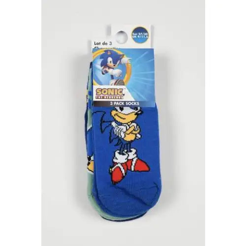Pack 3 calcetines infantiles tobilleros Sonic The Hedgehog azul 27/30
