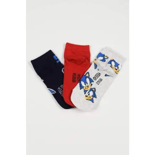 Pack 3 calcetines infantiles tobilleros Sonic The Hedgehog gris 23/26