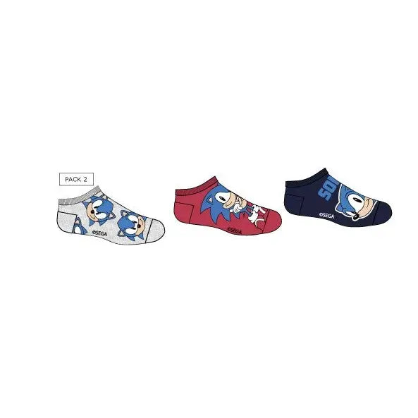 Pack 3 calcetines infantiles tobilleros Sonic The Hedgehog gris 23/26