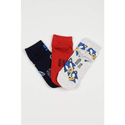 Pack 3 calcetines infantiles tobilleros Sonic The Hedgehog gris 31/34