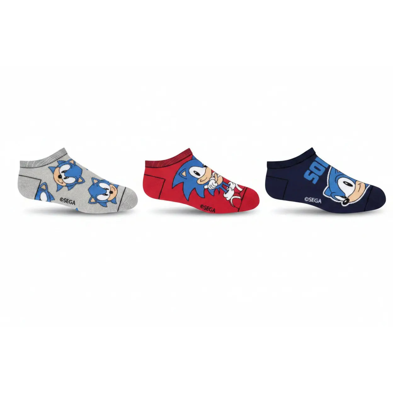 Pack 3 calcetines infantiles tobilleros Sonic The Hedgehog gris 31/34