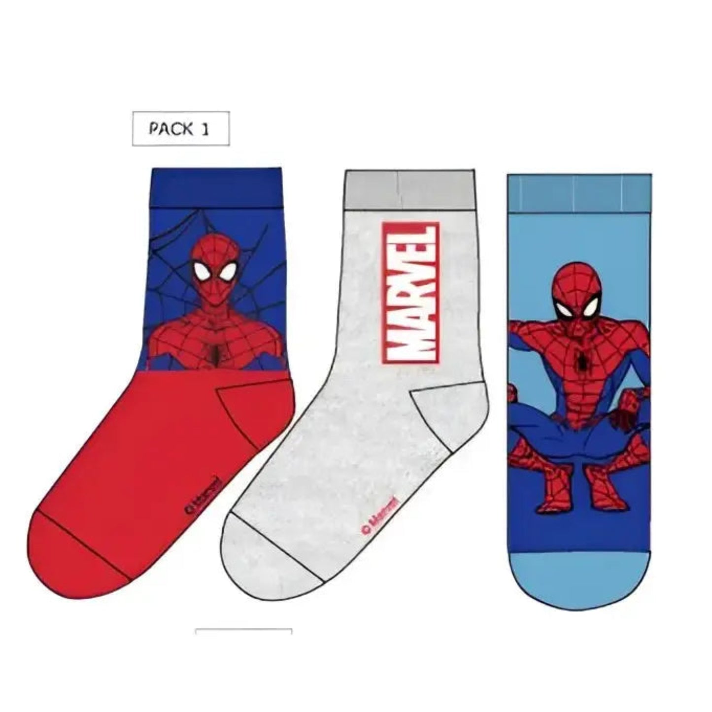 Pack 3 calcetines infantiles SPIDERMAN 1