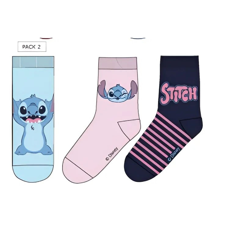 Pack 3 calcetines infantiles STITCH azul 23/26