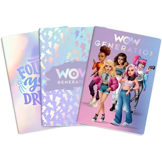 Pack 3 libretas A5 24 hojas WOW GENERATION - pack