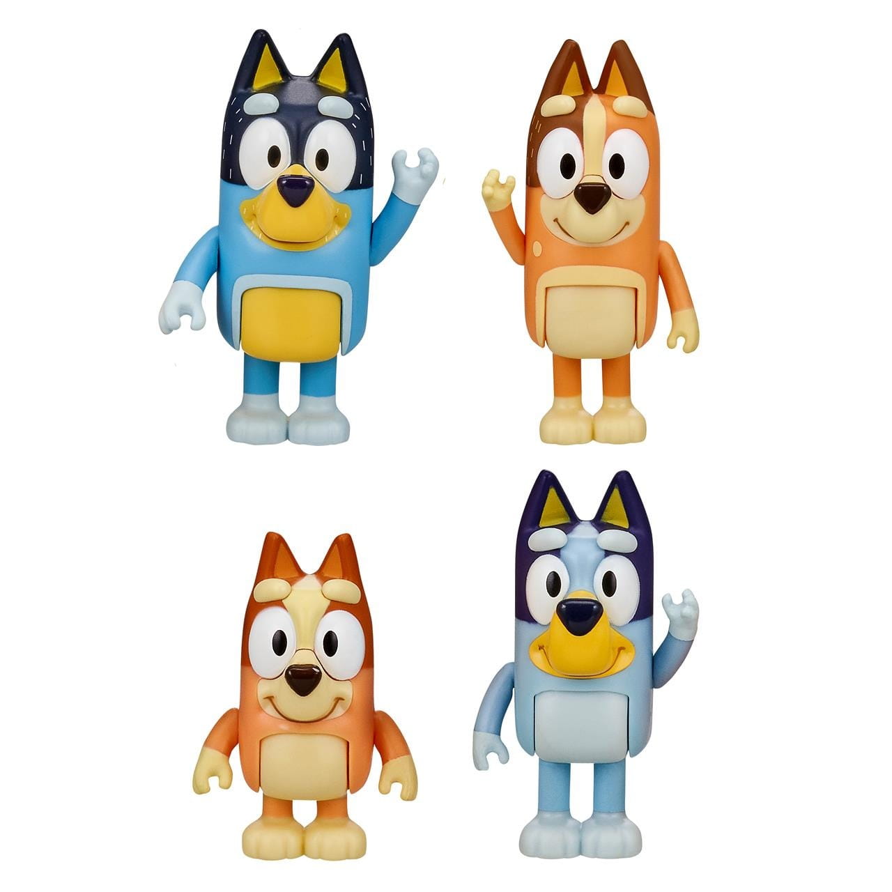 Pack 4 figuras de Bluey y familia (Bingo Bandit Chilli) - muñeca