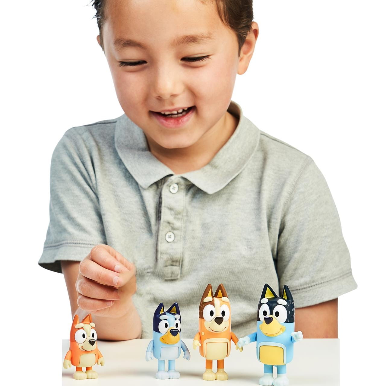 Pack 4 figuras de Bluey y familia (Bingo Bandit Chilli) - muñeca