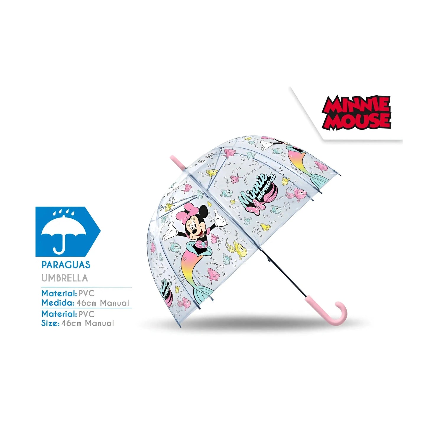 Paraguas infantil 46cm transparente MINNIE MOUSE DISNEY