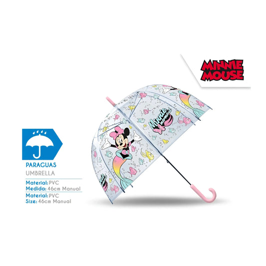 Paraguas infantil 46cm transparente MINNIE MOUSE DISNEY