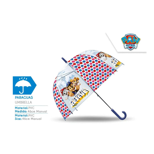 Paraguas infantil 46cm transparente PATRULLA CANINA