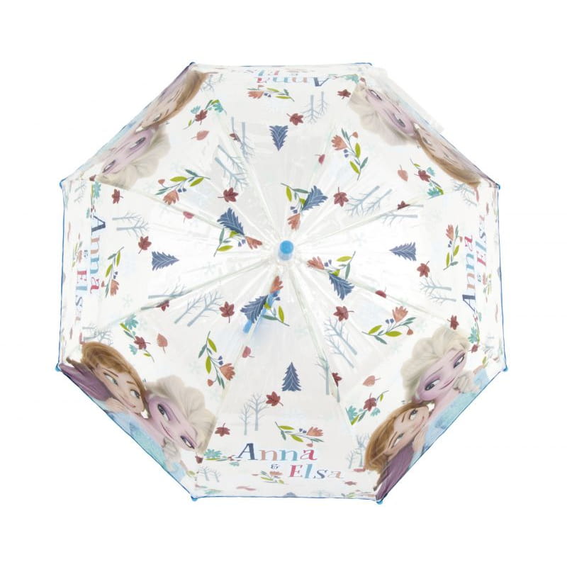 Paraguas infantil 67cm diámetro Frozen Anna y Elsa mango azul flojo