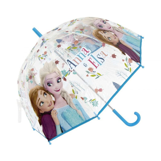 Paraguas infantil 67cm diámetro Frozen Anna y Elsa mango azul flojo