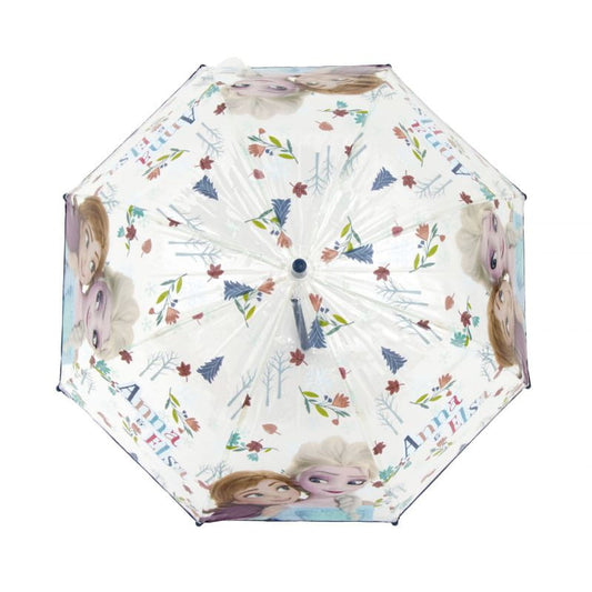 Paraguas infantil 67cm diámetro Frozen Anna y Elsa mango azul oscuro