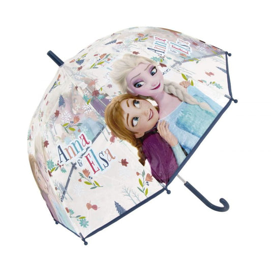 Paraguas infantil 67cm diámetro Frozen Anna y Elsa mango azul oscuro