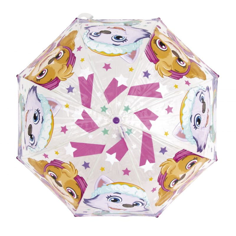 Paraguas infantil 67cm diámetro Patrulla canina mango lila