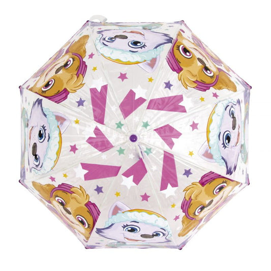 Paraguas infantil 67cm diámetro Patrulla canina mango lila