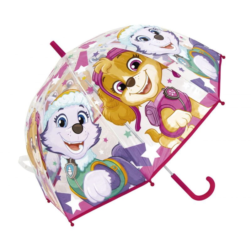 Paraguas infantil 67cm diámetro Patrulla canina mango rosa