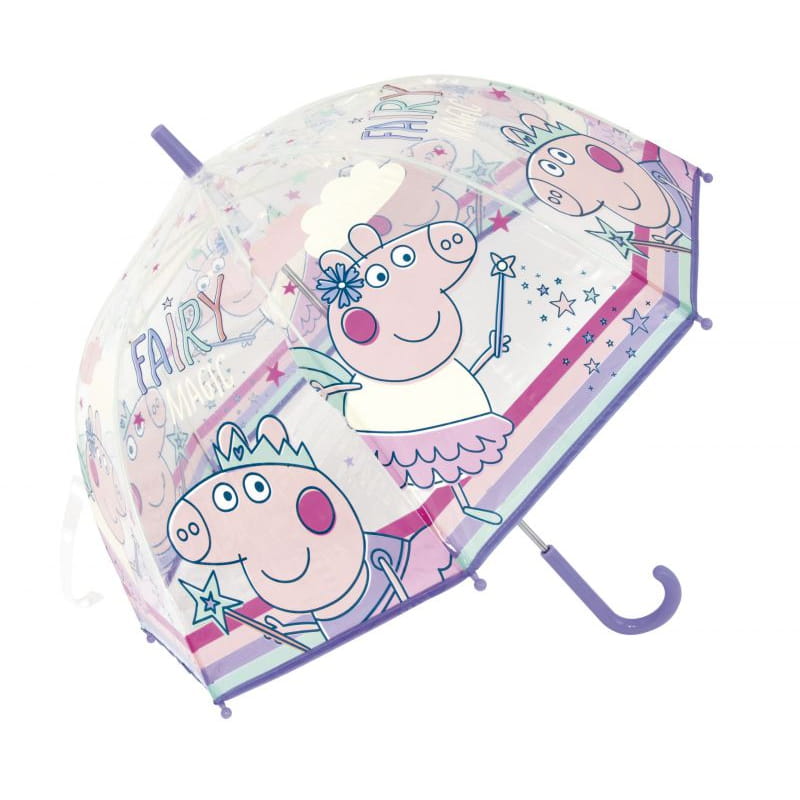 Paraguas infantil 67cm diámetro Peppa Pig mango lila