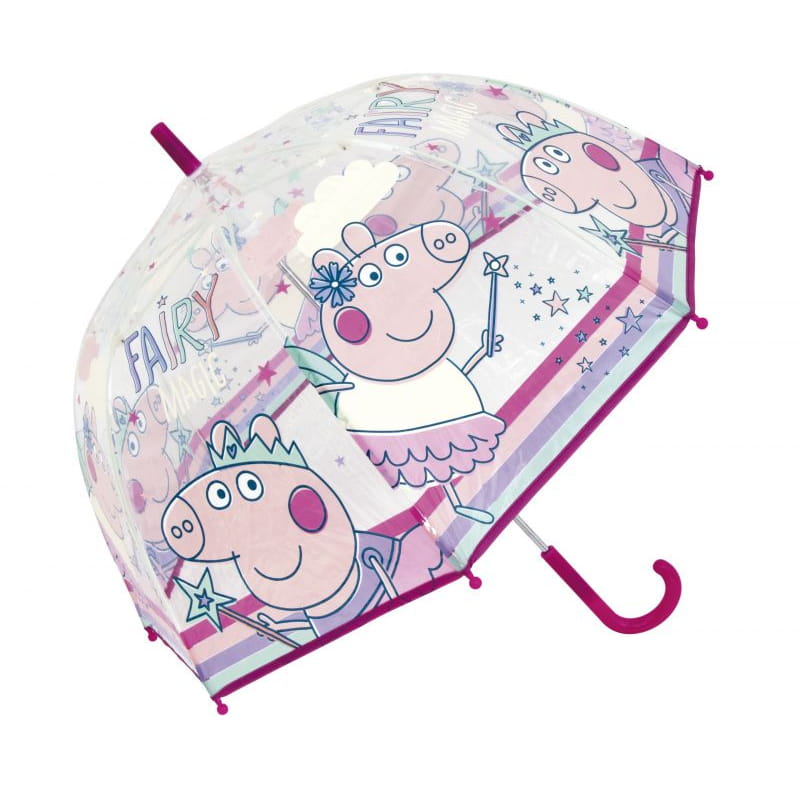 Paraguas infantil 67cm diámetro Peppa Pig mango rosa