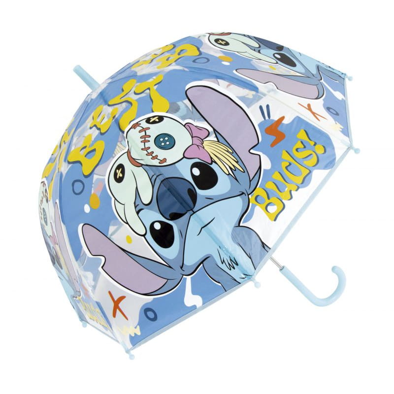 Paraguas infantil 67cm diámetro Stitch Disney azul flojo