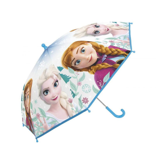 Paraguas infantil 82cm diámetro Frozen Anna y Elsa mango azul