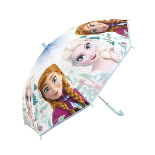 Paraguas infantil 82cm diámetro Frozen Anna y Elsa mango azul flojo