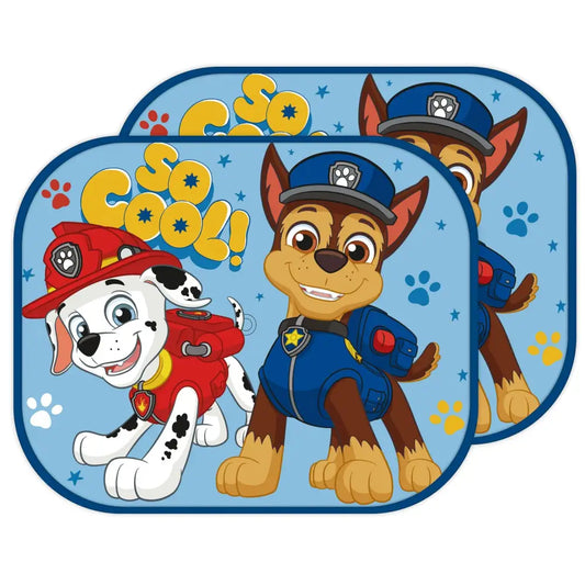 Parasol para coche infantiles Patrulla Canina Chase Marshall | Pack de 2 parasoles ventanas laterales