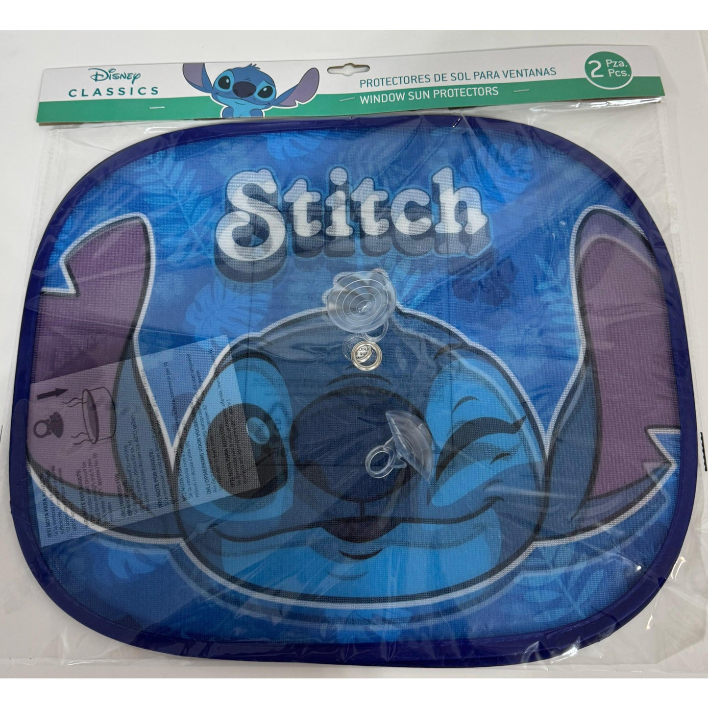 Parasol para coche infantiles Stitch | Pack de 2 parasoles ventanas laterales