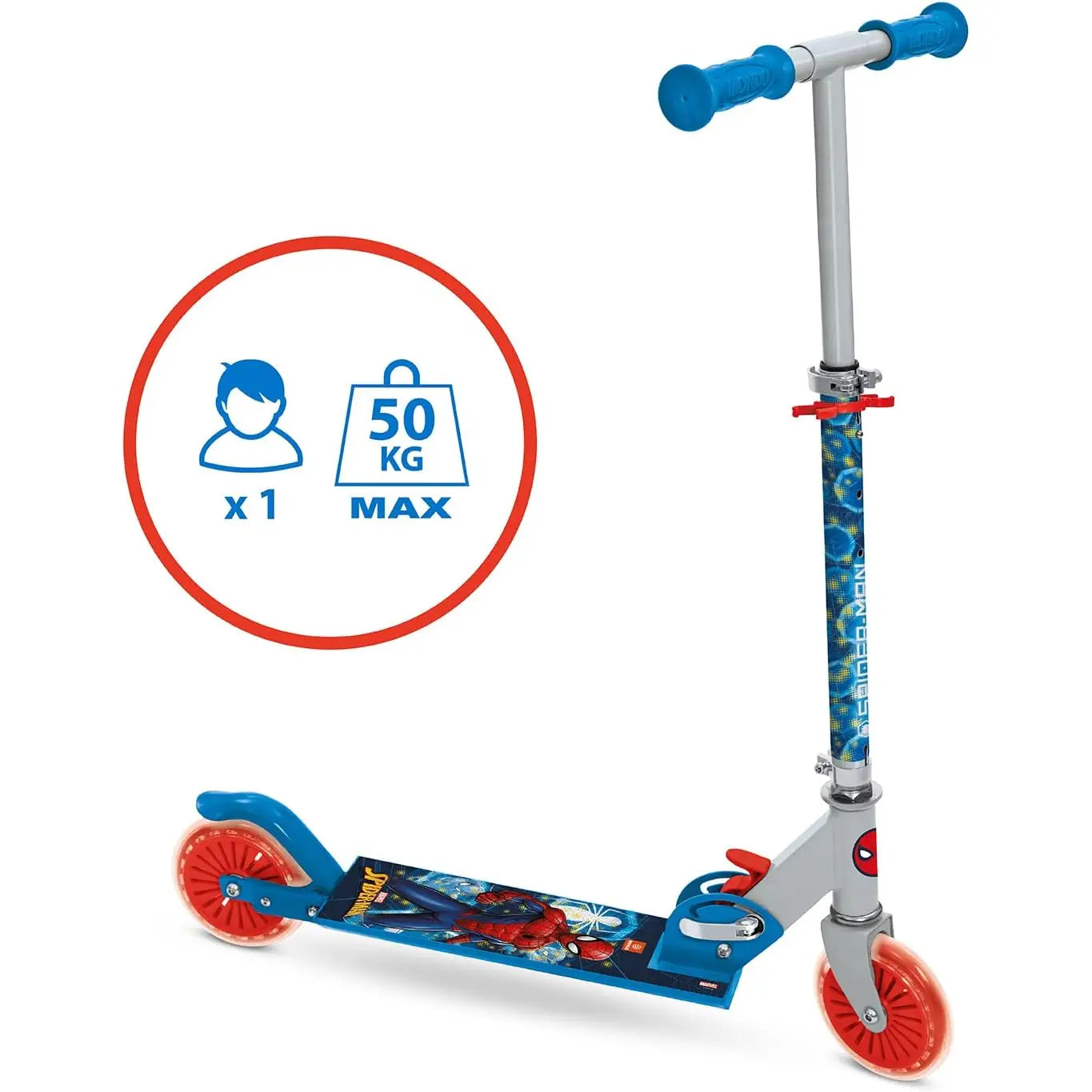 Patinete de aluminio 2 ruedas SPIDERMAN- Scooter para Niños