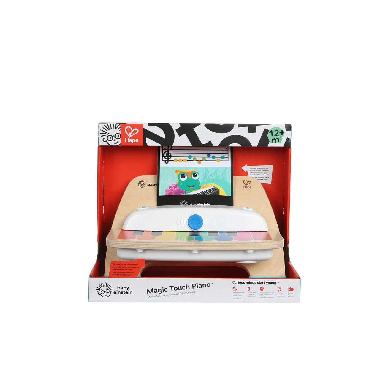 Piano magic touch de madera ’Baby Einstein’ con tres hojas música Hape - Juguete