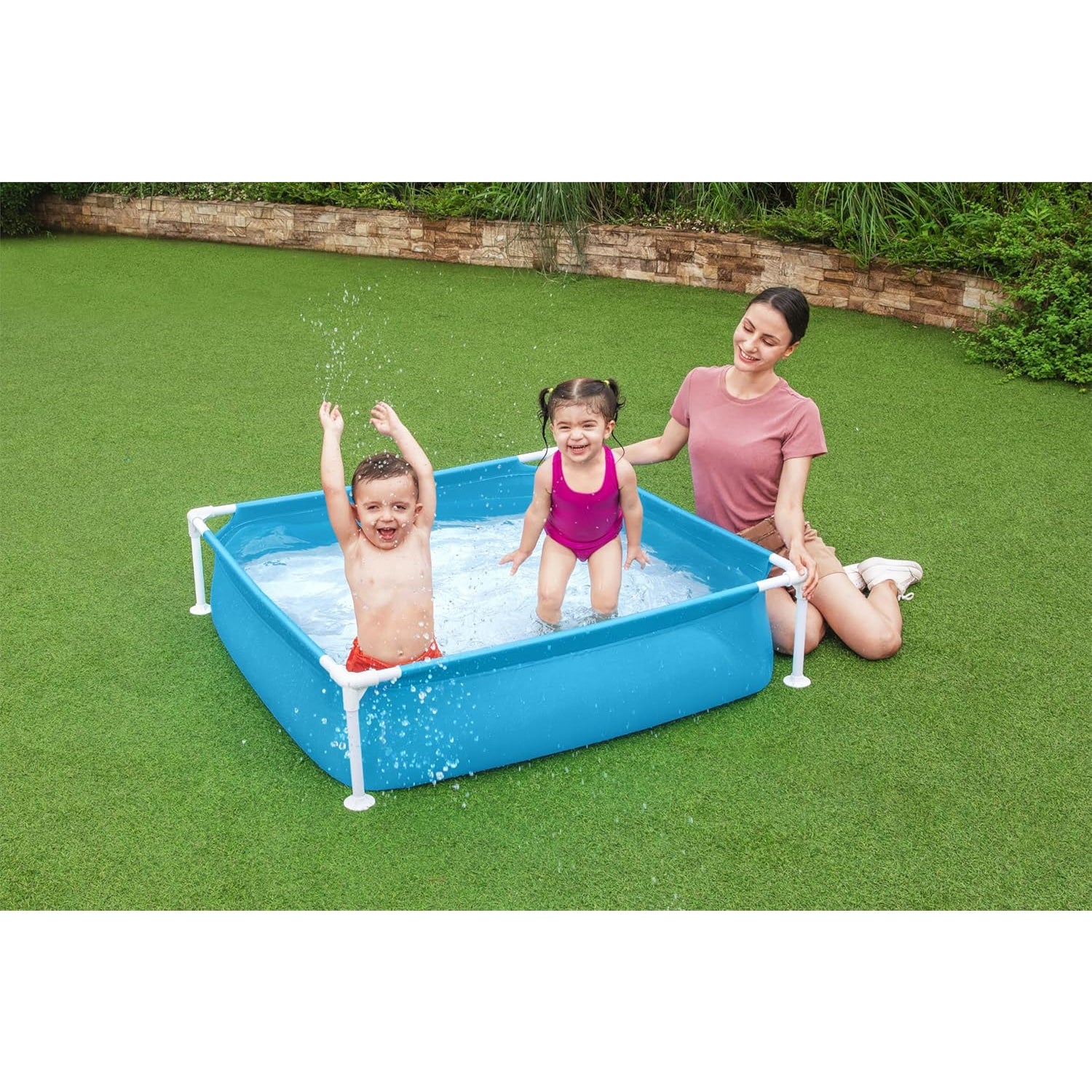 Piscina desmontable infantil y para mascotas Bestway 122x122x30,5 cm azul | Tubular My First Frame Pools de fácil