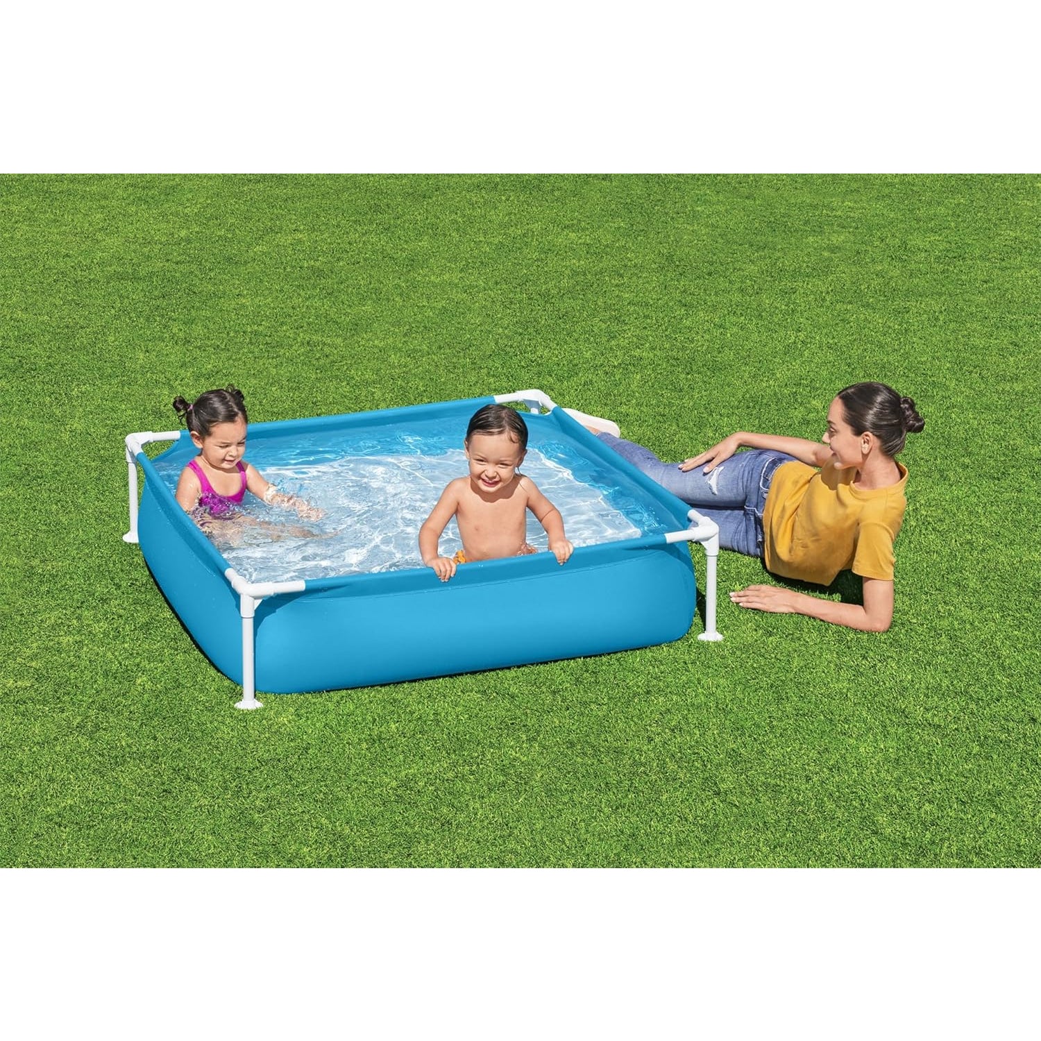 Piscina desmontable infantil y para mascotas Bestway 122x122x30,5 cm azul | Tubular My First Frame Pools de fácil