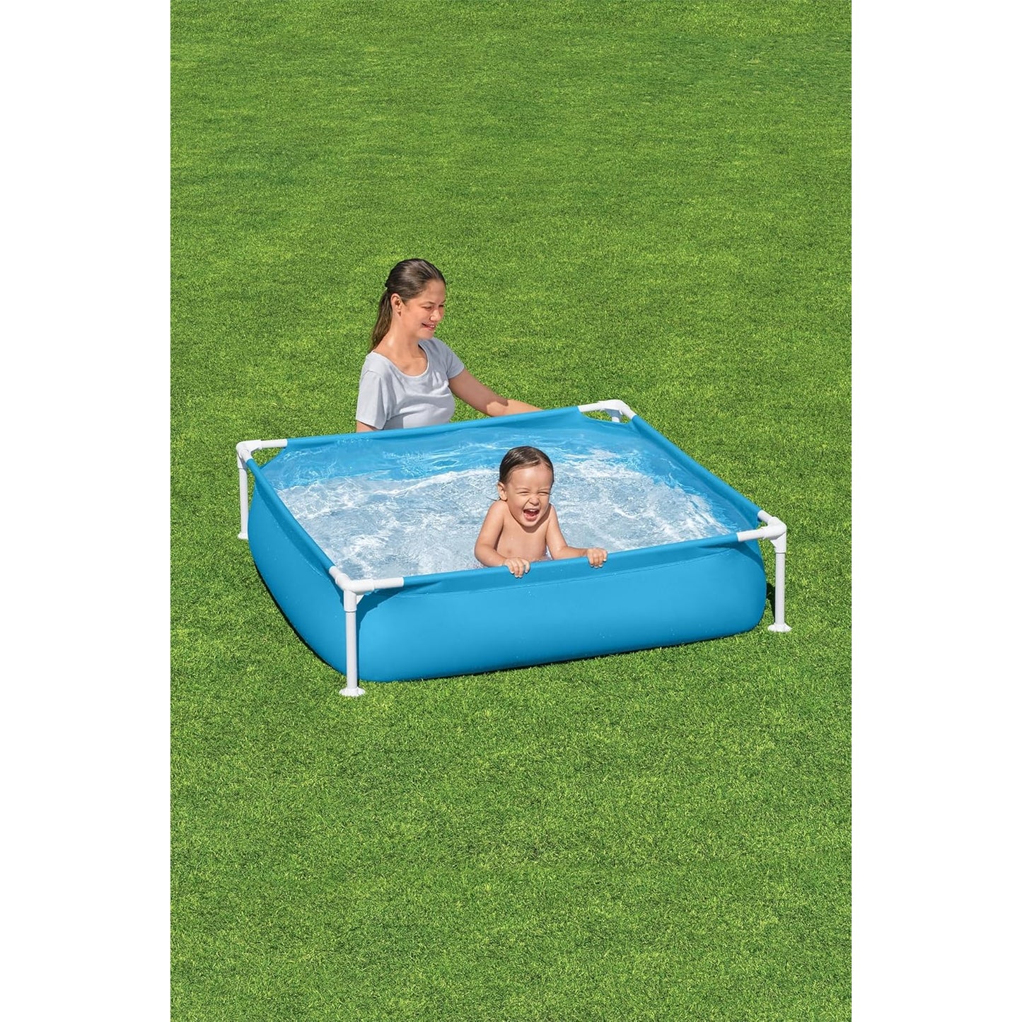 Piscina desmontable infantil y para mascotas Bestway 122x122x30,5 cm azul | Tubular My First Frame Pools de fácil