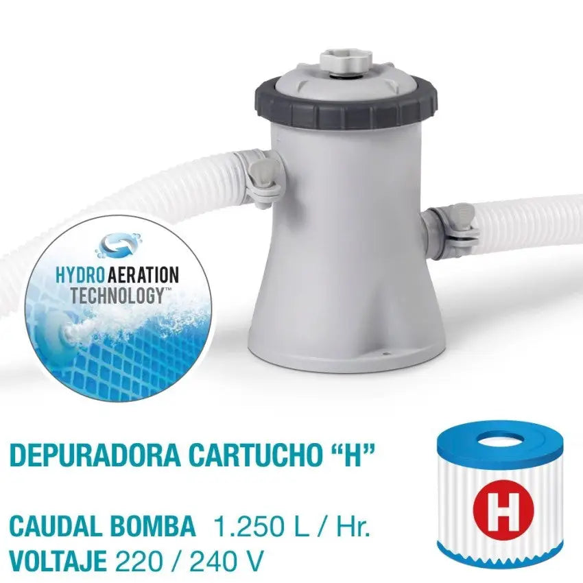 Piscina hinchable redonda Easy Set con depuradora filtro 244x61cm (capacidad 1942L)
