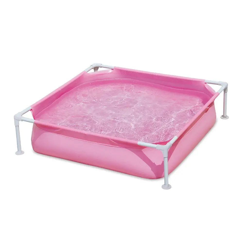 Piscina infantil y para mascotas 122x122x30,5 cm rosa | Tubular fácil montaje desmontable