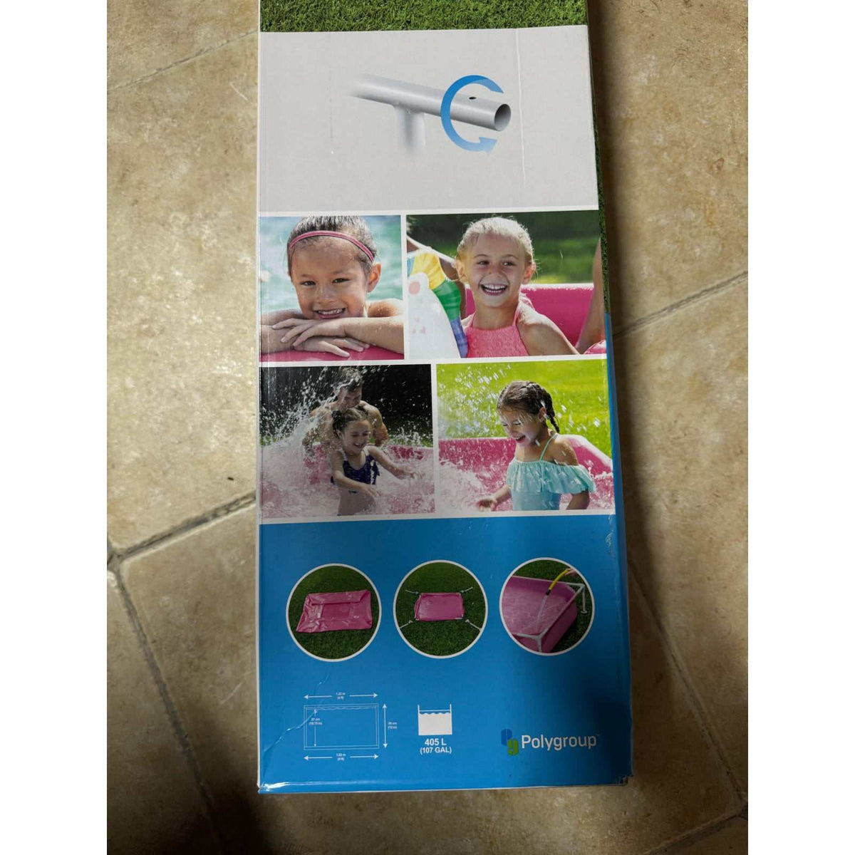 Piscina infantil rosa para niños y mascotas 122x122x30,5 cm fácil montaje