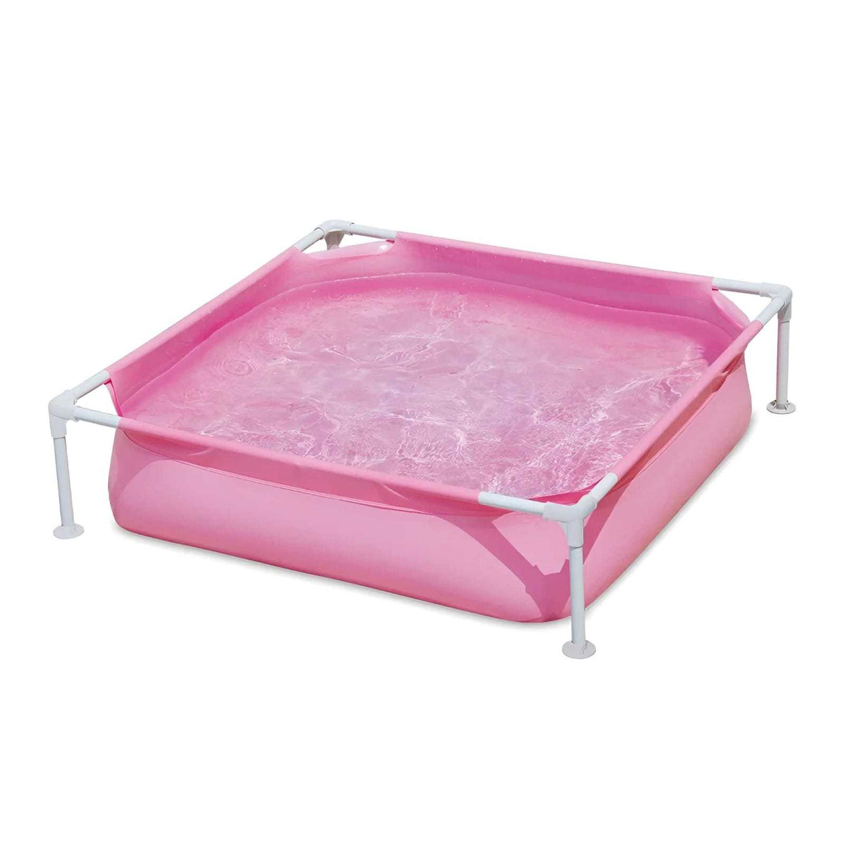 Piscina infantil rosa para niños y mascotas 122x122x30,5 cm tubular fácil montaje